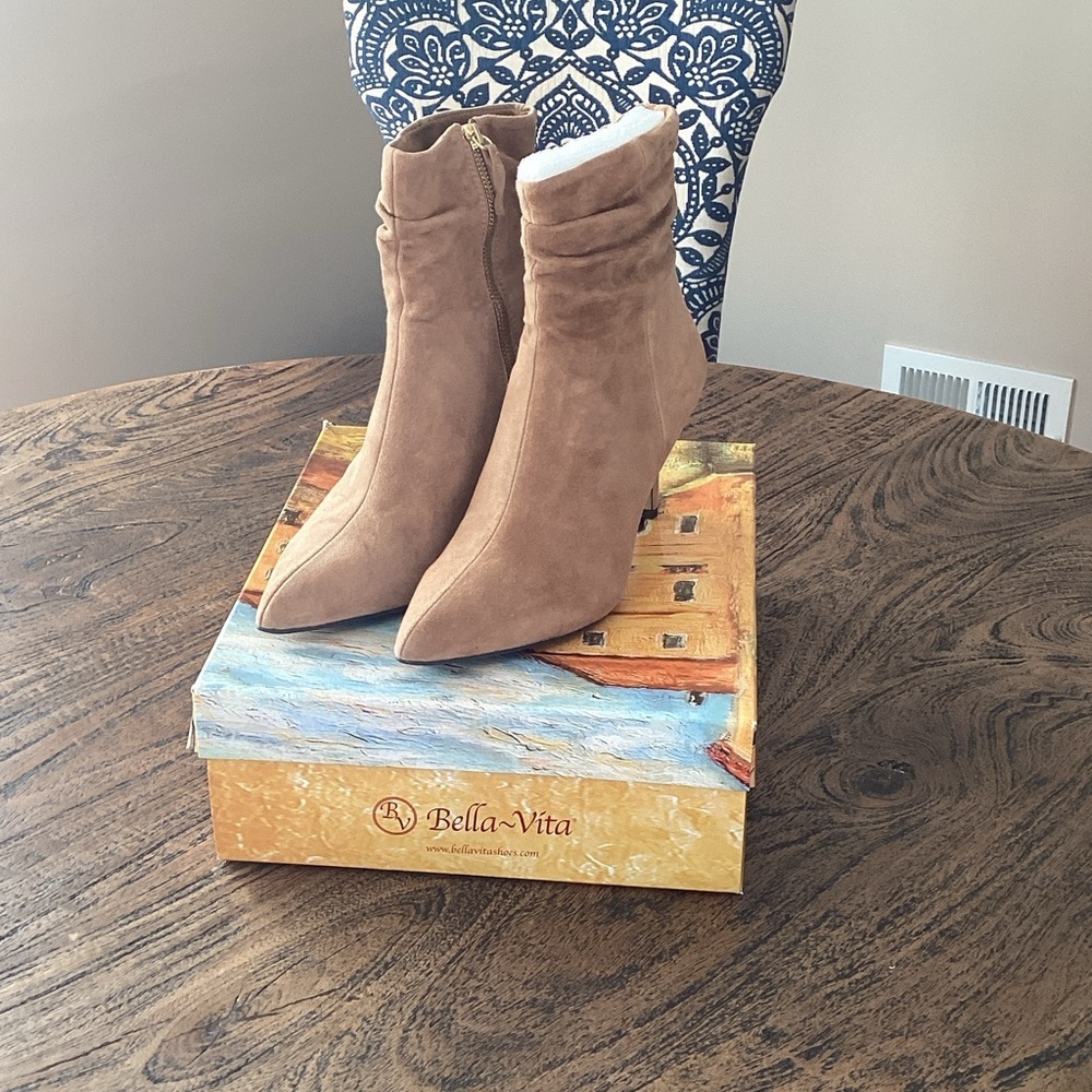 Bella Vita Camel Suede Heeled Boots